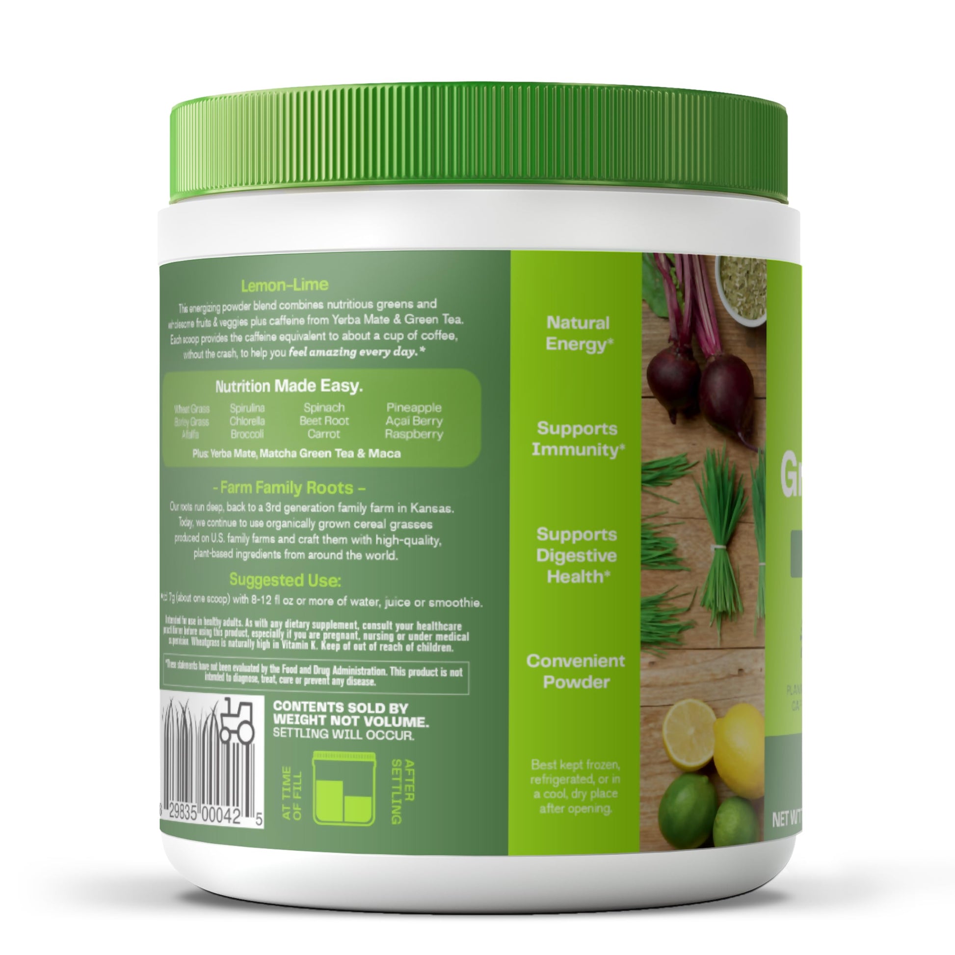 Superfood Greens Blend with Antioxidants, Digestive Enzymes, Fiber Prebiotics and Probiotics