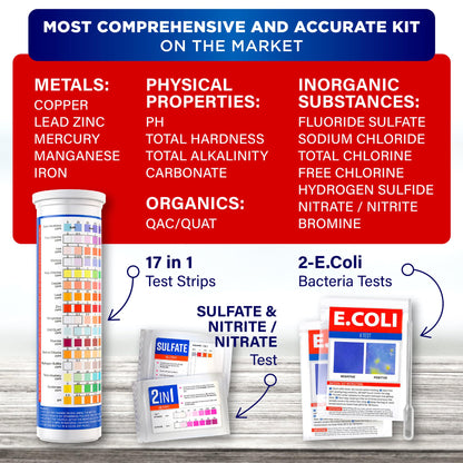 Drinking Water Home Test Kit, Tap and Well Water Strips, 120 ct - imprüv 