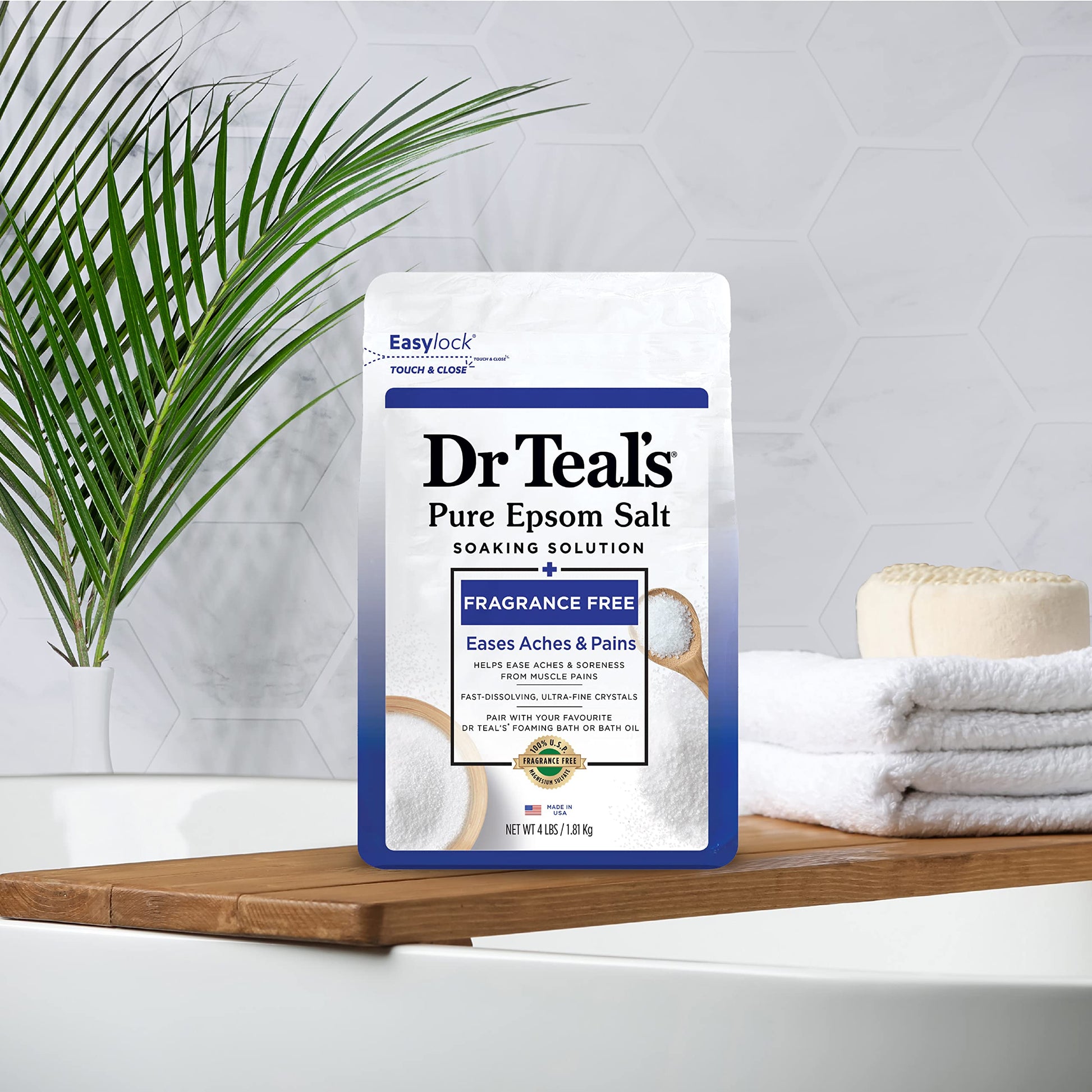 Dr Teal's Fragrance-Free Magnesium Epsom Salt, 4 lbs - imprüv 
