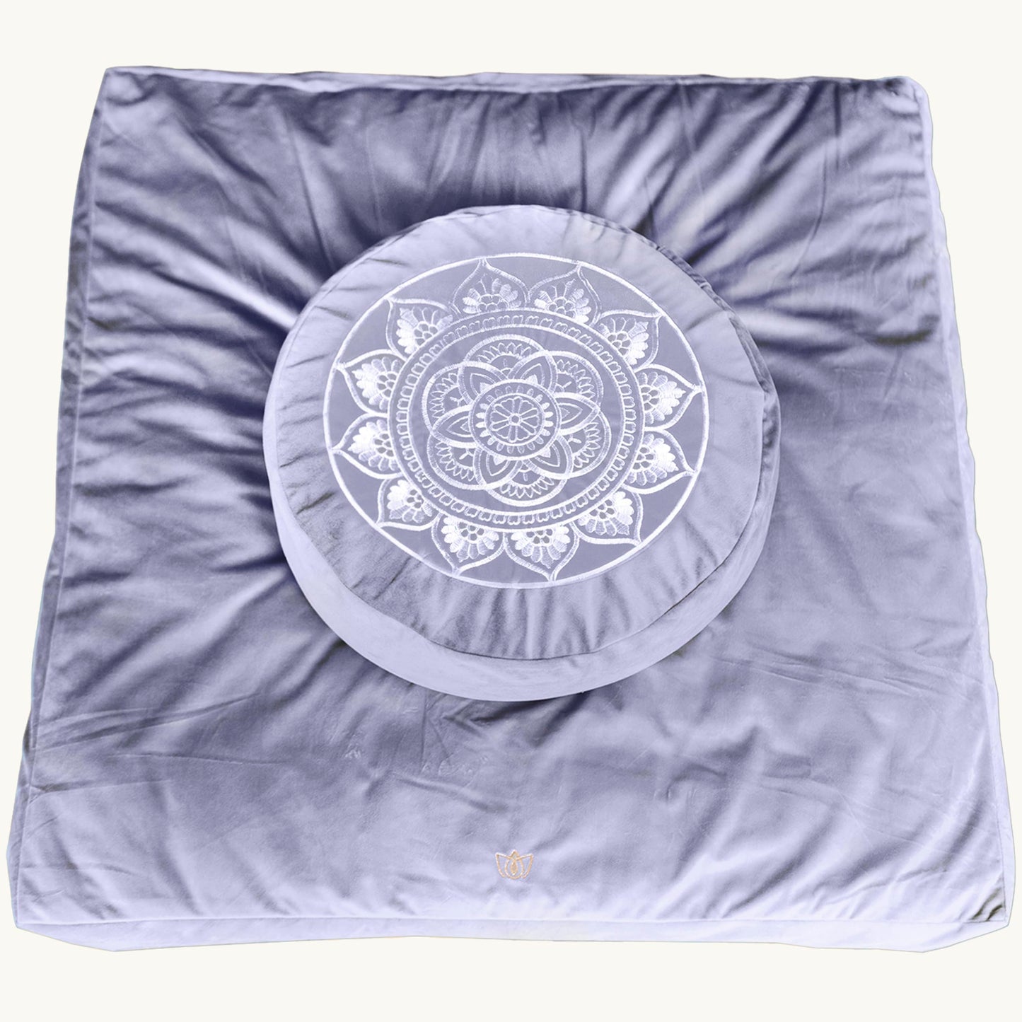 Traditional Tibetan Meditation Floor Pillow with Velvet Cover