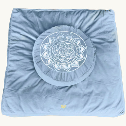 Traditional Tibetan Meditation Floor Pillow with Velvet Cover