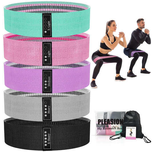 14-Inch Non-Slip Fabric Resistance Bands for Glute Workouts