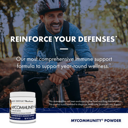 Host Defense MyCommunity 17 Species Mushroom Powder Blend, 3.5 oz (66 Servings) - imprüv 