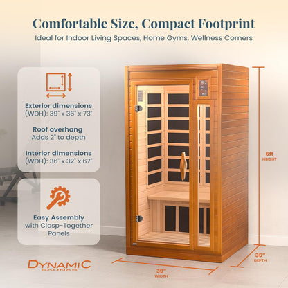 Low EMF Far Infrared Sauna with Red Light Therapy and Audio System