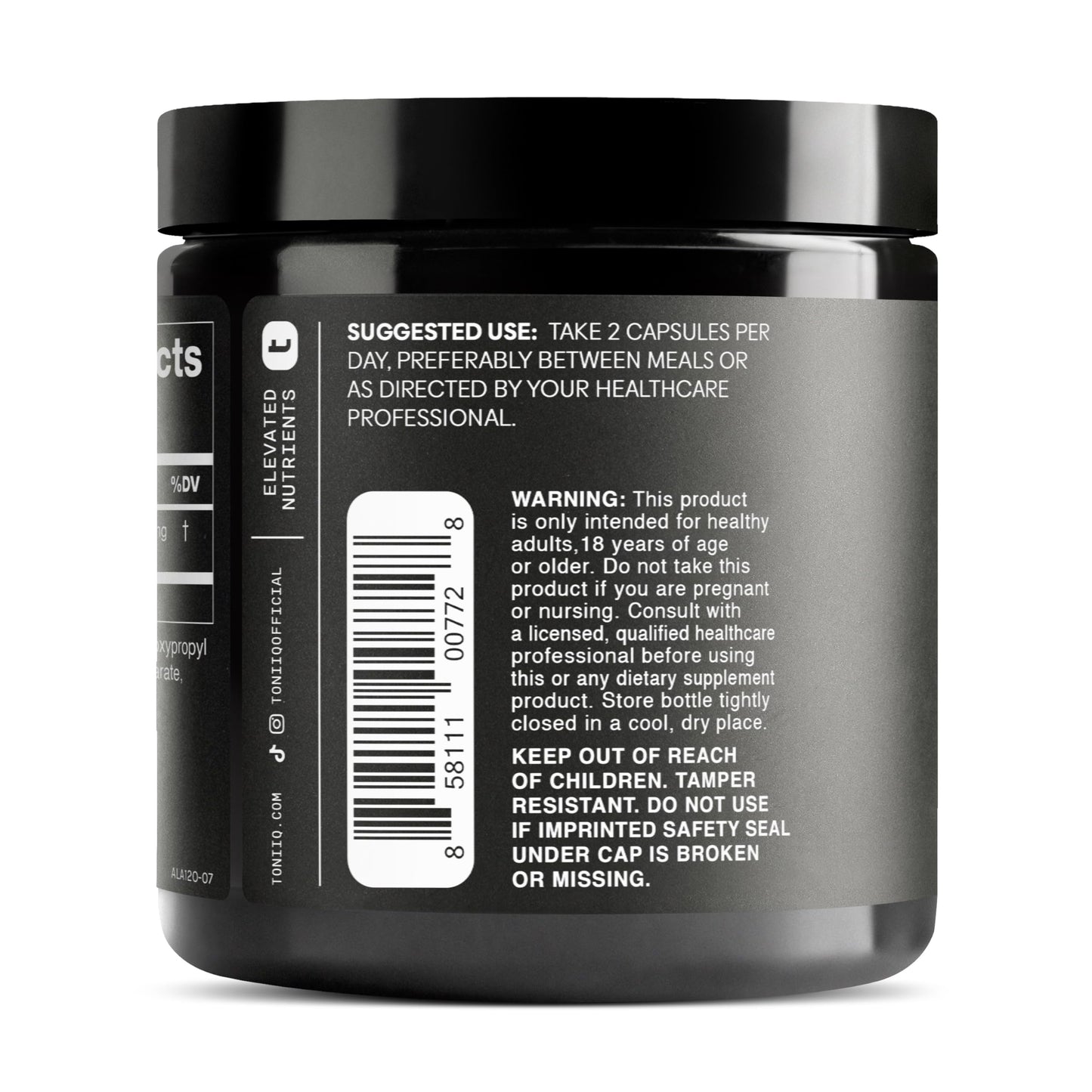 Toniiq Alpha Lipoic Acid 1000mg Capsules, 99% Pure ALA, 120 Capsules - imprüv 