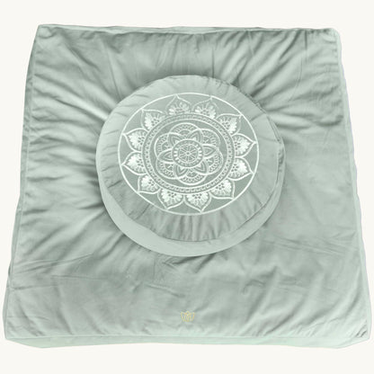 Traditional Tibetan Meditation Floor Pillow with Velvet Cover