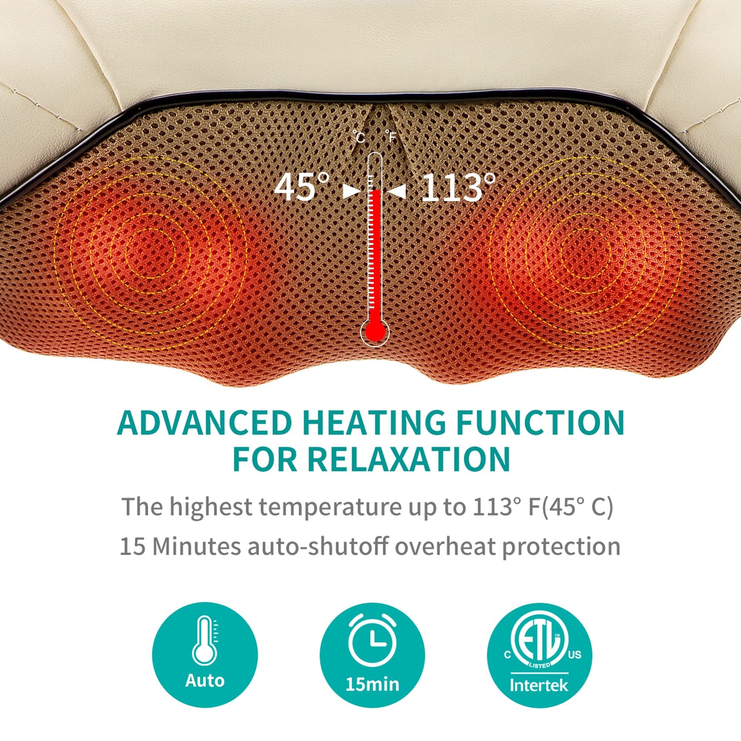 Electric Shiatsu Deep Tissue Neck Massager with Heat - imprüv 