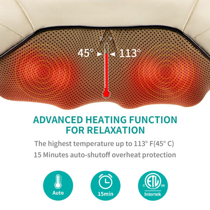 Electric Shiatsu Deep Tissue Neck Massager with Heat - imprüv 