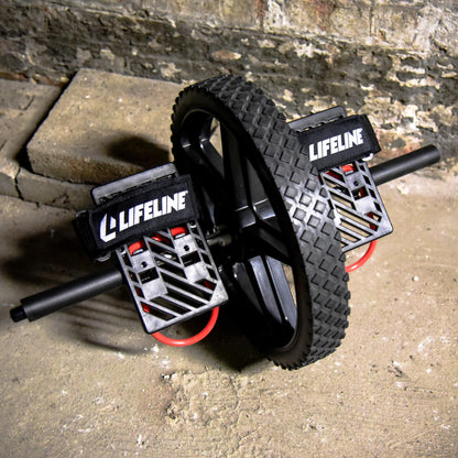 Power Wheel with Foot Straps for Functional Abs & Core Strength