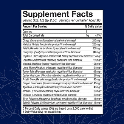 Host Defense MyCommunity 17 Species Mushroom Powder Blend, 3.5 oz (66 Servings) - imprüv 