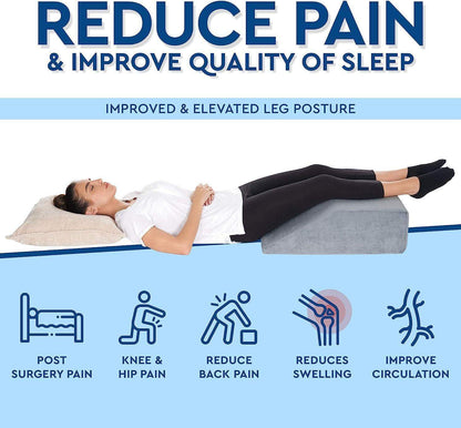 Bed Wedge and Leg Elevation Foam Pillow Bolster for Comfort and Circulation - imprüv  