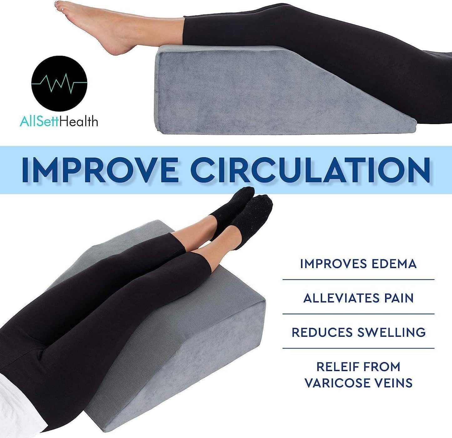 Bed Wedge and Leg Elevation Foam Pillow Bolster for Comfort and Circulation - imprüv  