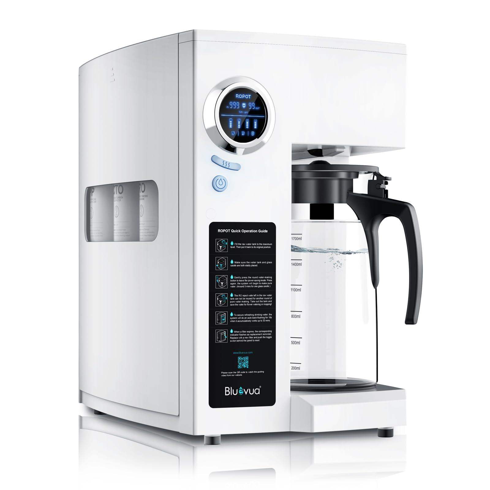 Bluevua Reverse Osmosis Countertop Water Filter System with 6-Stage Purification and Remineralization (Optional UV Sterilization) - imprüv  