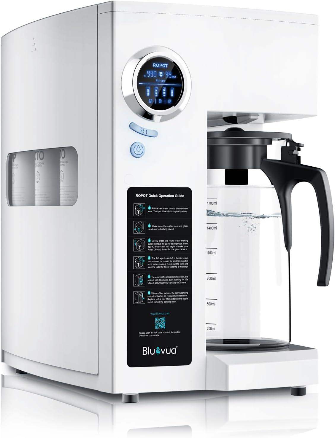 Bluevua Reverse Osmosis Countertop Water Filter System with 6-Stage Purification and Remineralization (Optional UV Sterilization) - imprüv  