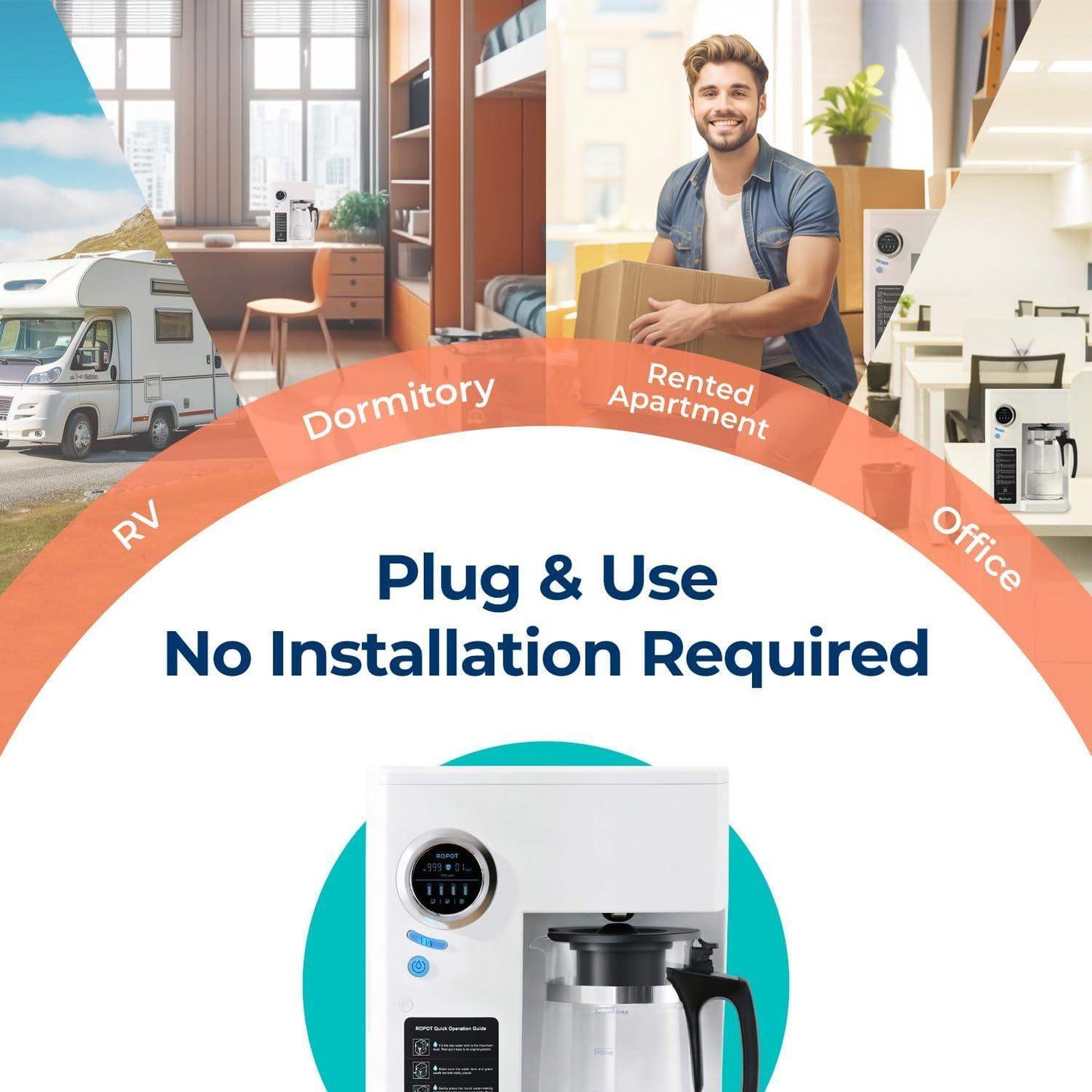 Bluevua Reverse Osmosis Countertop Water Filter System with 6-Stage Purification and Remineralization (Optional UV Sterilization) - imprüv  