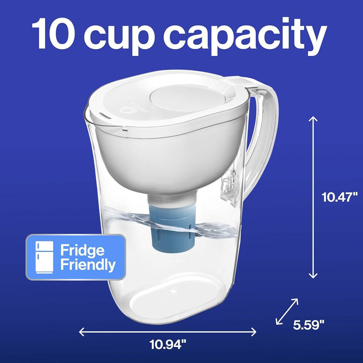 Brita Everyday Elite Water Filter Pitcher with 10 Cup Capacity, Removes 99 Percent of Lead - imprüv  