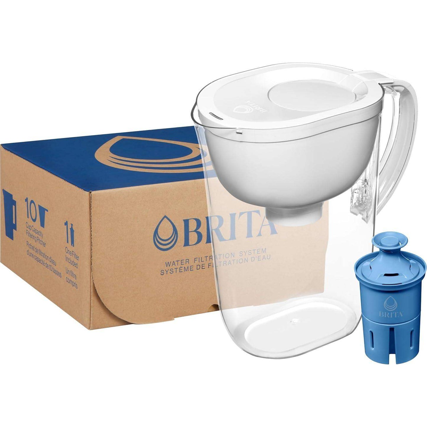 Brita Everyday Elite Water Filter Pitcher with 10 Cup Capacity, Removes 99 Percent of Lead - imprüv  