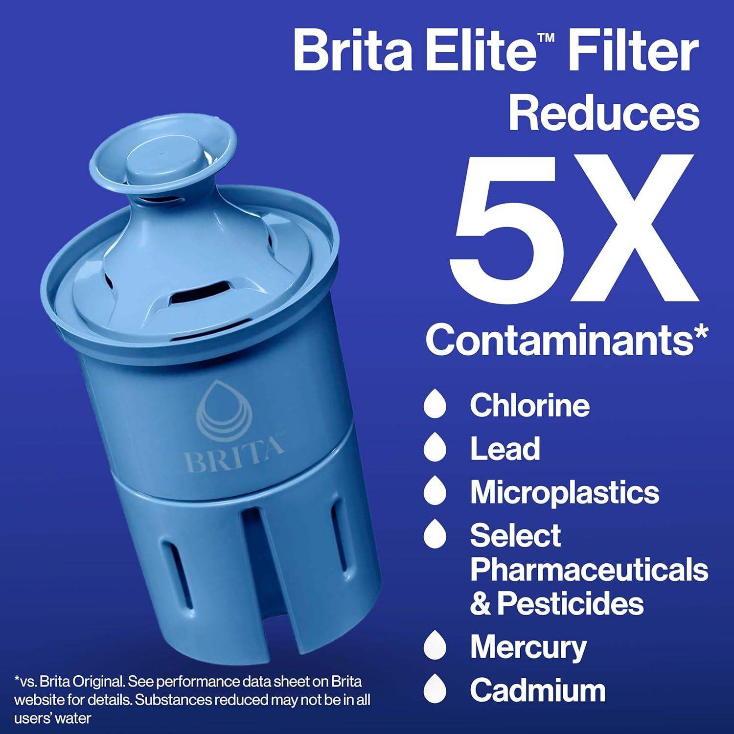 Brita Everyday Elite Water Filter Pitcher with 10 Cup Capacity, Removes 99 Percent of Lead - imprüv  