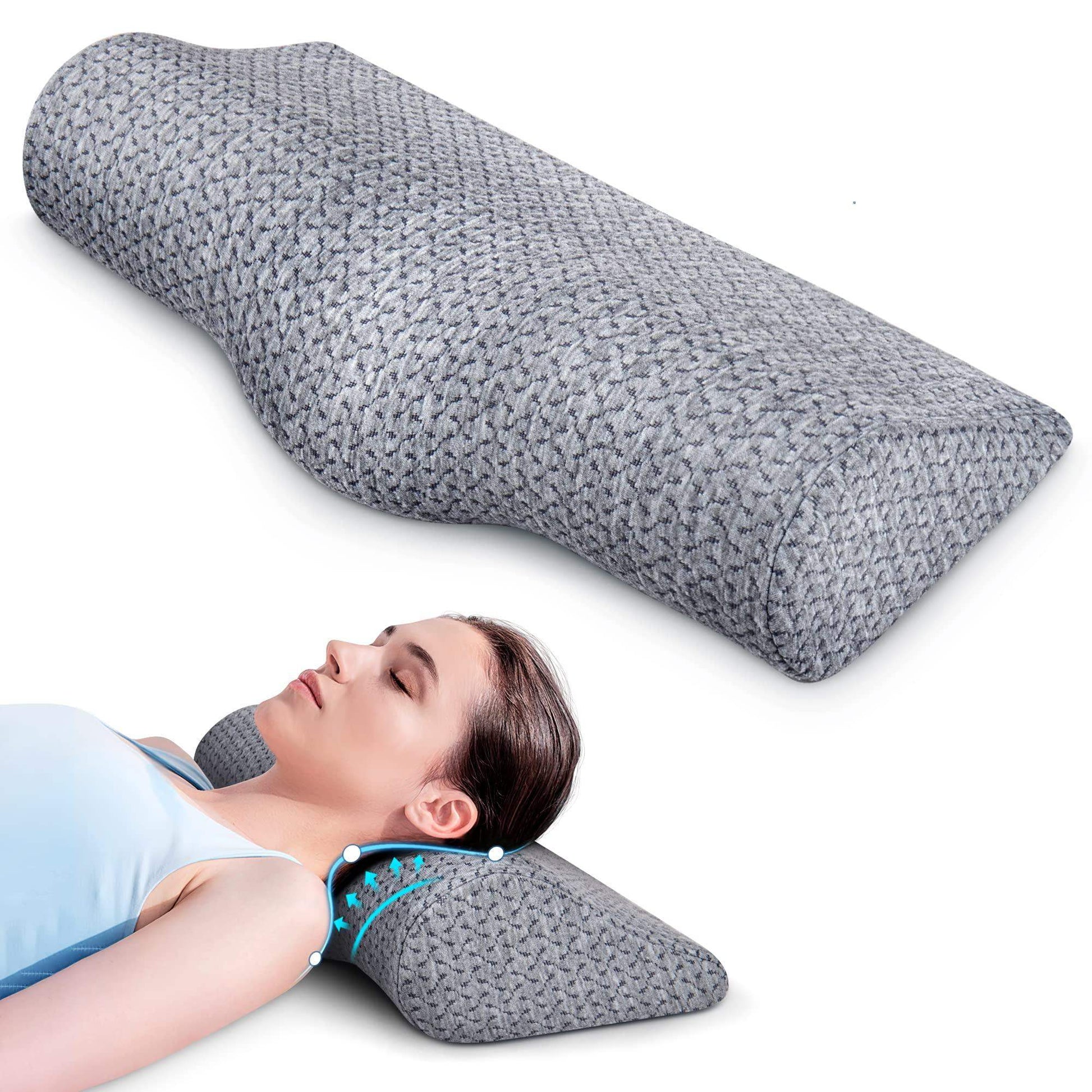 Cervical Neck Pillow with High-Density Memory Foam for Contoured Orthopedic Neck Support - imprüv  