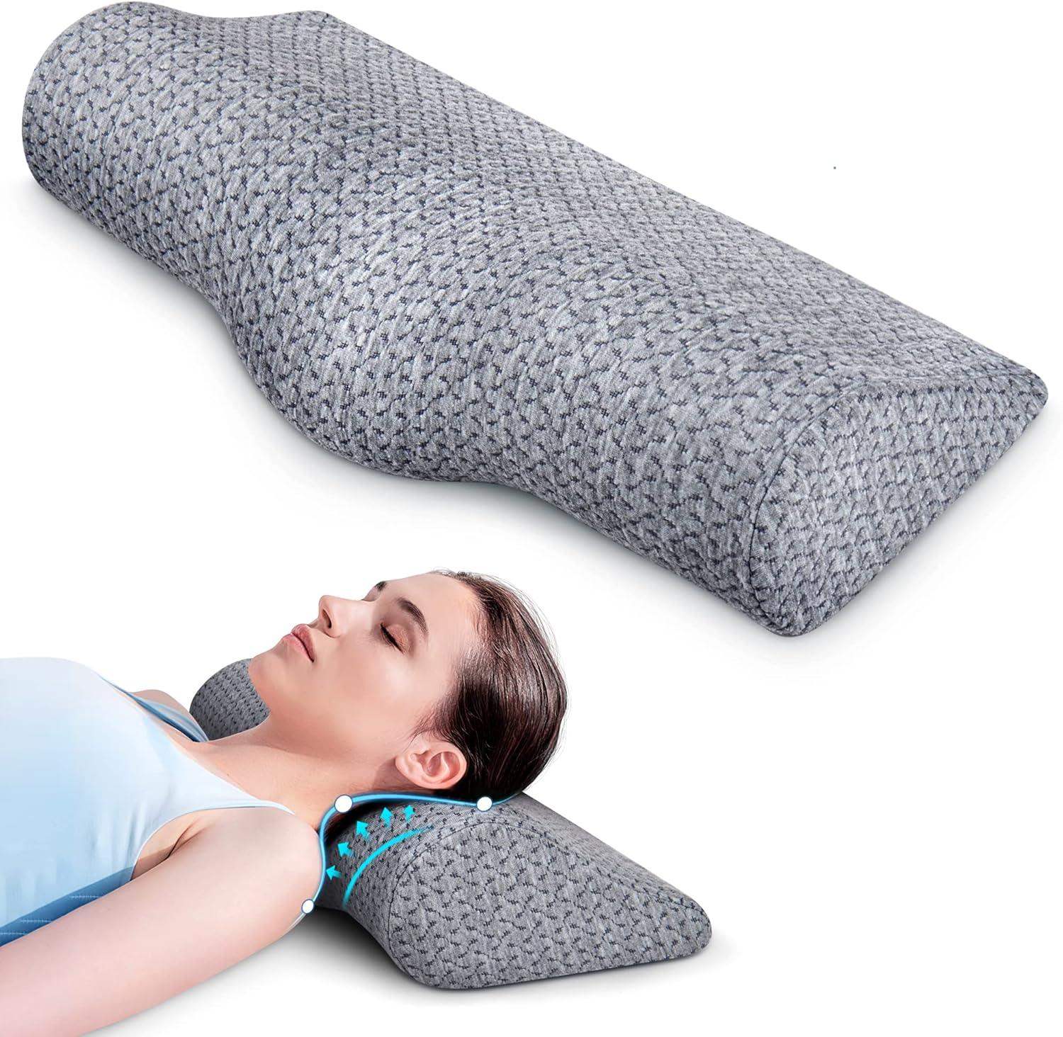 Cervical Neck Pillow with High-Density Memory Foam for Contoured Orthopedic Neck Support - imprüv  
