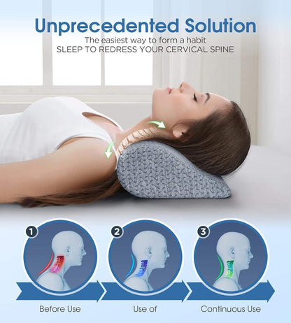 Cervical Neck Pillow with High-Density Memory Foam for Contoured Orthopedic Neck Support - imprüv  