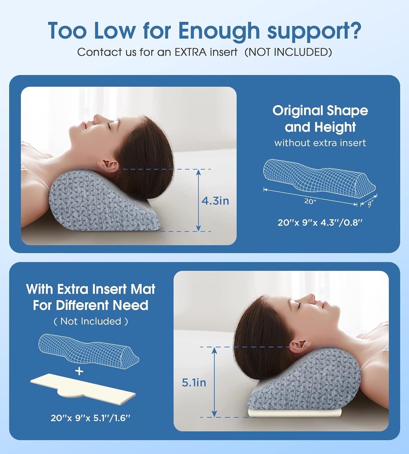 Cervical Neck Pillow with High-Density Memory Foam for Contoured Orthopedic Neck Support - imprüv  