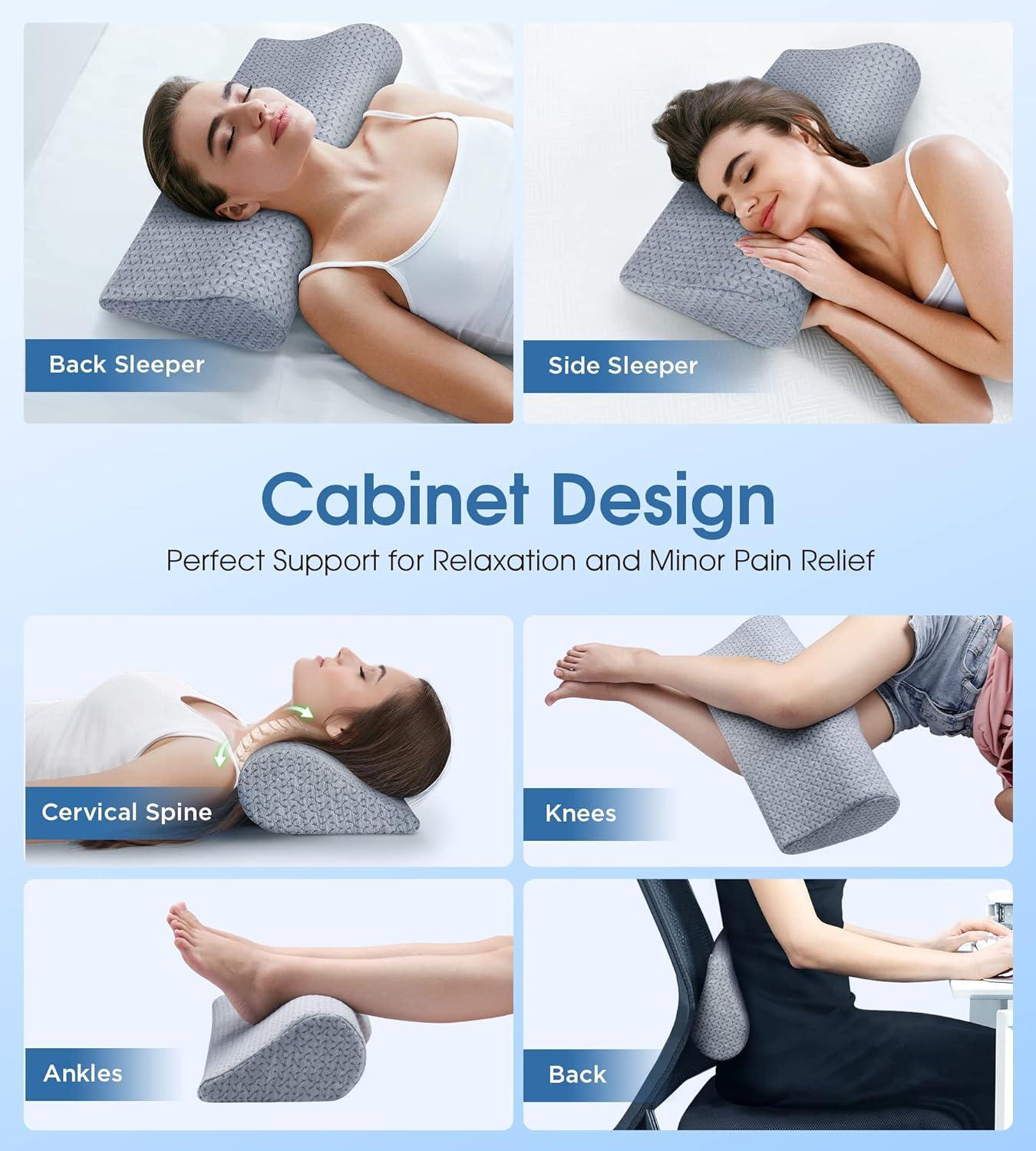 Cervical Neck Pillow with High-Density Memory Foam for Contoured Orthopedic Neck Support - imprüv  
