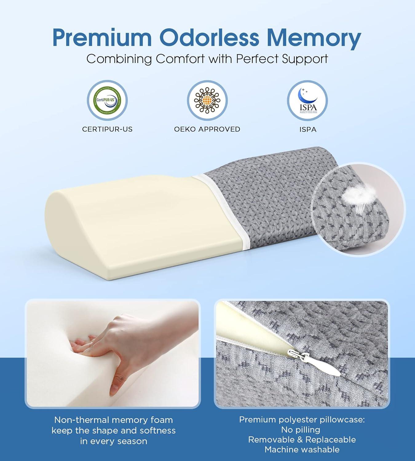 Cervical Neck Pillow with High-Density Memory Foam for Contoured Orthopedic Neck Support - imprüv  