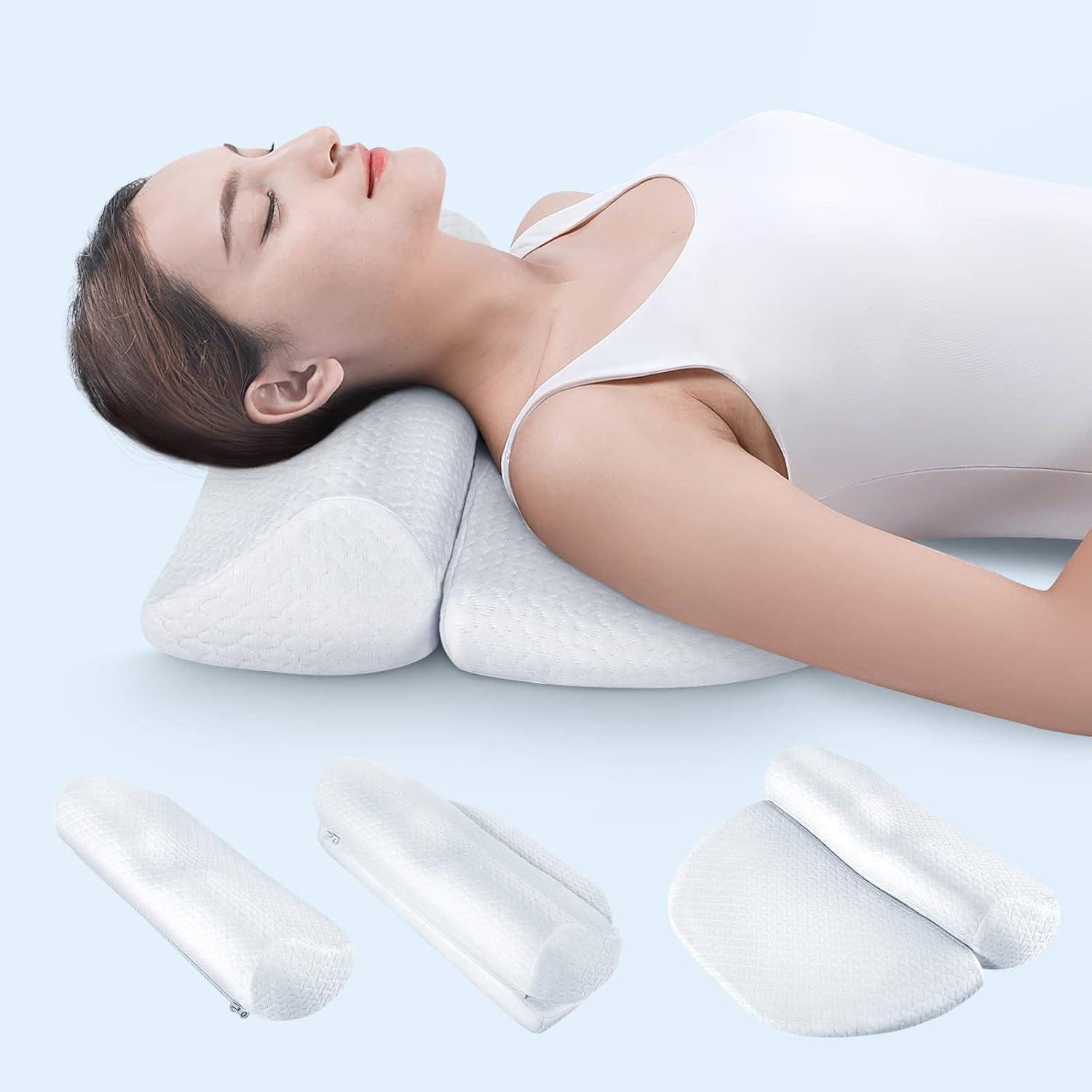 Cervical Neck Pillow with High-Density Memory Foam for Contoured Orthopedic Neck Support - imprüv  