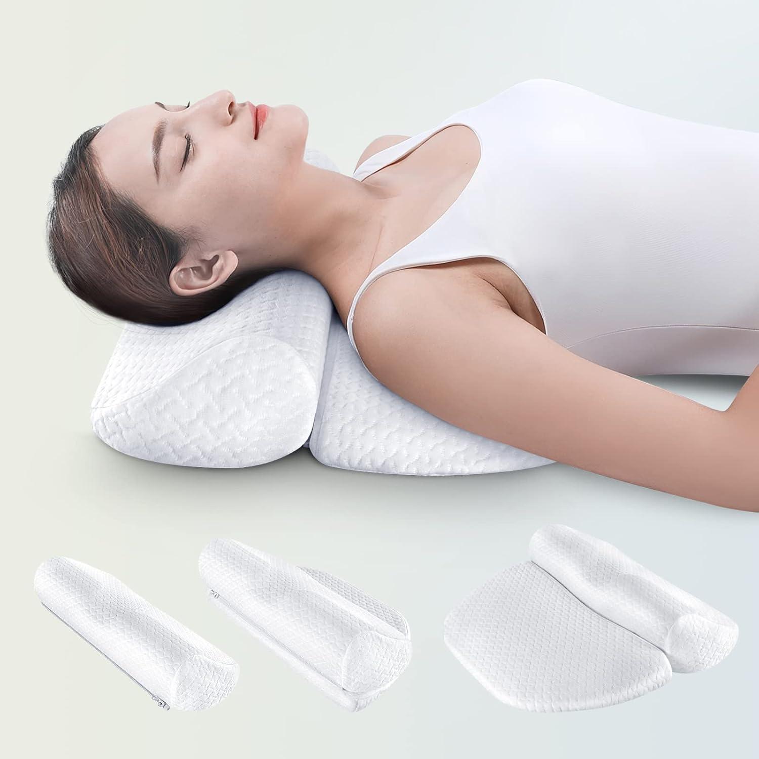 Cervical Neck Pillow with High-Density Memory Foam for Contoured Orthopedic Neck Support - imprüv  