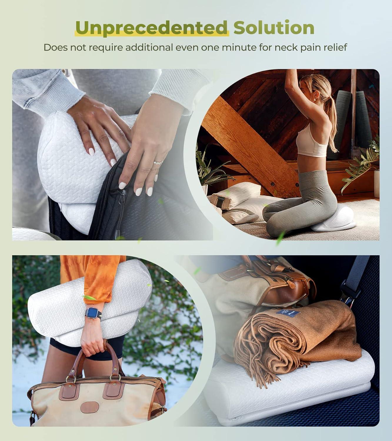 Cervical Neck Pillow with High-Density Memory Foam for Contoured Orthopedic Neck Support - imprüv  