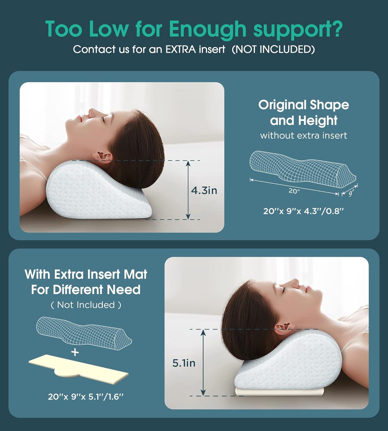Cervical Neck Pillow with High-Density Memory Foam for Contoured Orthopedic Neck Support - imprüv  