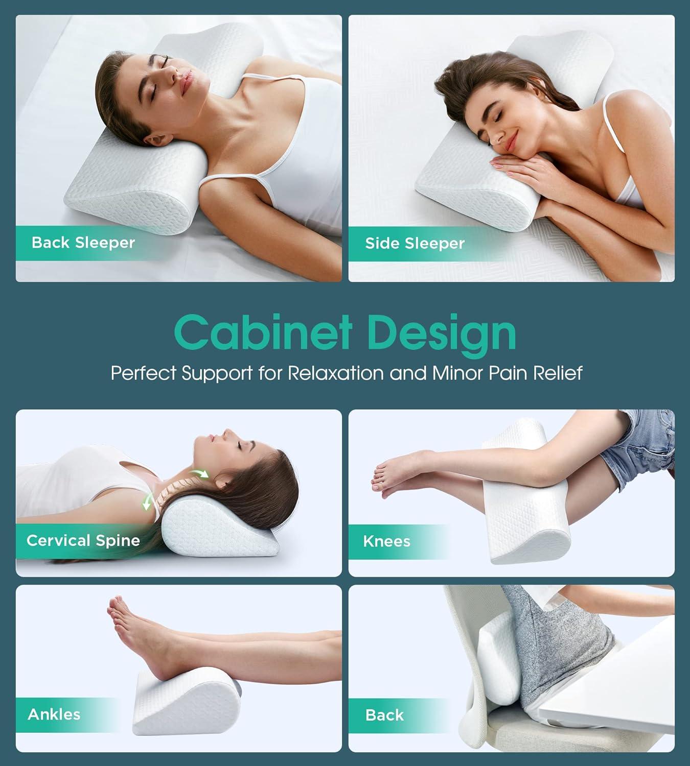 Cervical Neck Pillow with High-Density Memory Foam for Contoured Orthopedic Neck Support - imprüv  