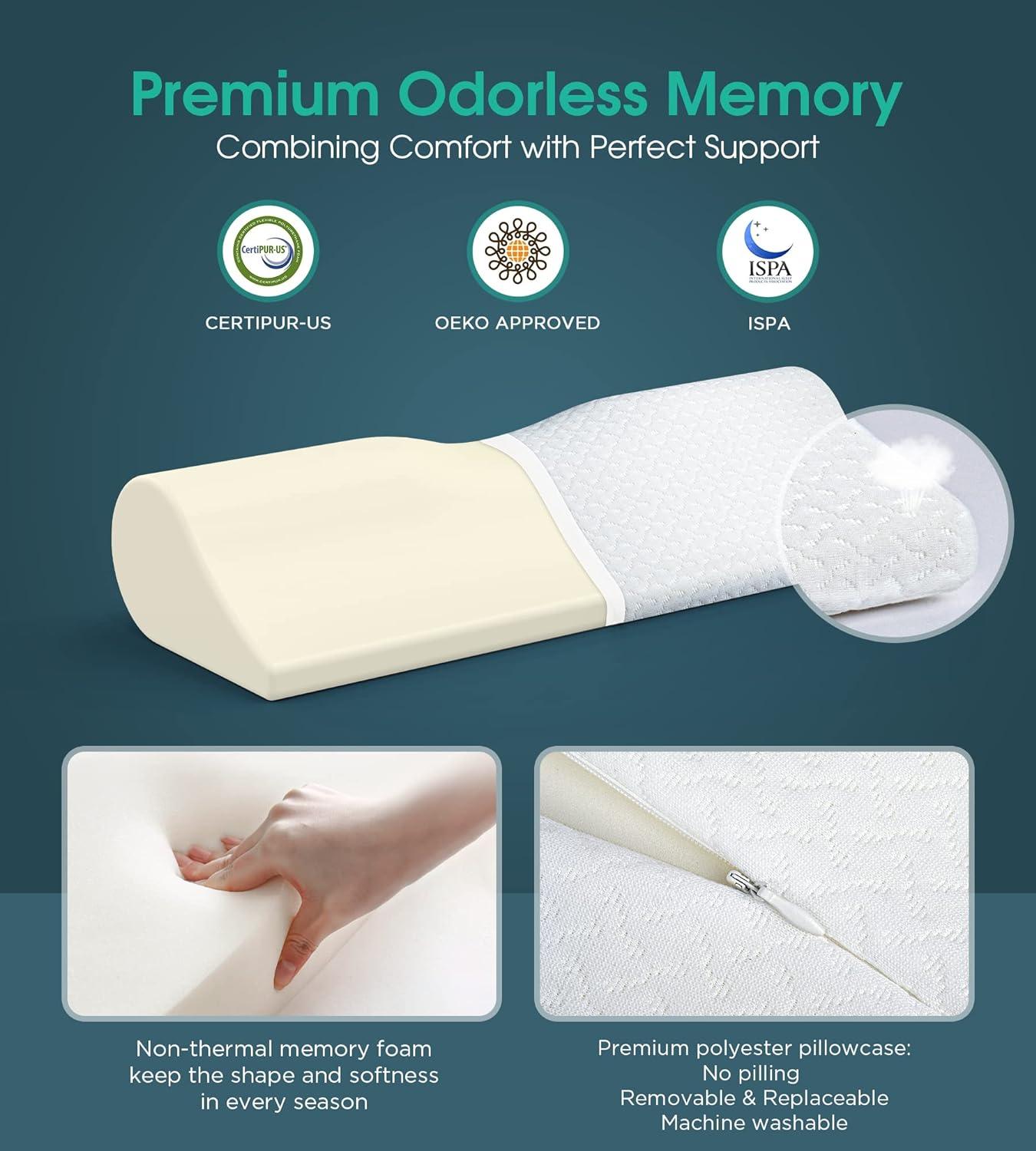 Cervical Neck Pillow with High-Density Memory Foam for Contoured Orthopedic Neck Support - imprüv  