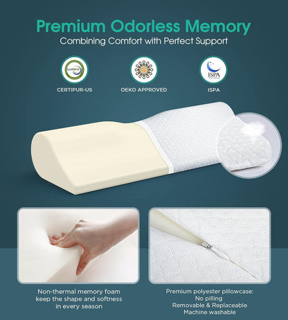 Cervical Neck Pillow with High-Density Memory Foam for Contoured Orthopedic Neck Support - imprüv  