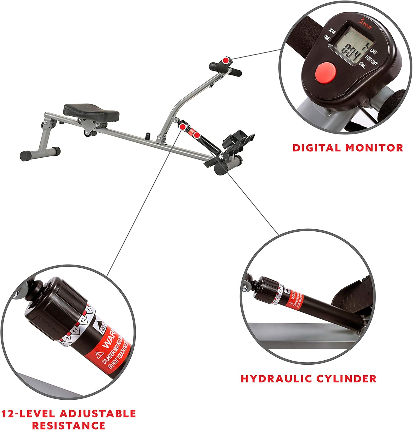Compact Hydraulic Resistance Rowing Machine for Cardio, Endurance, and Upper Body Strength Training - imprüv  