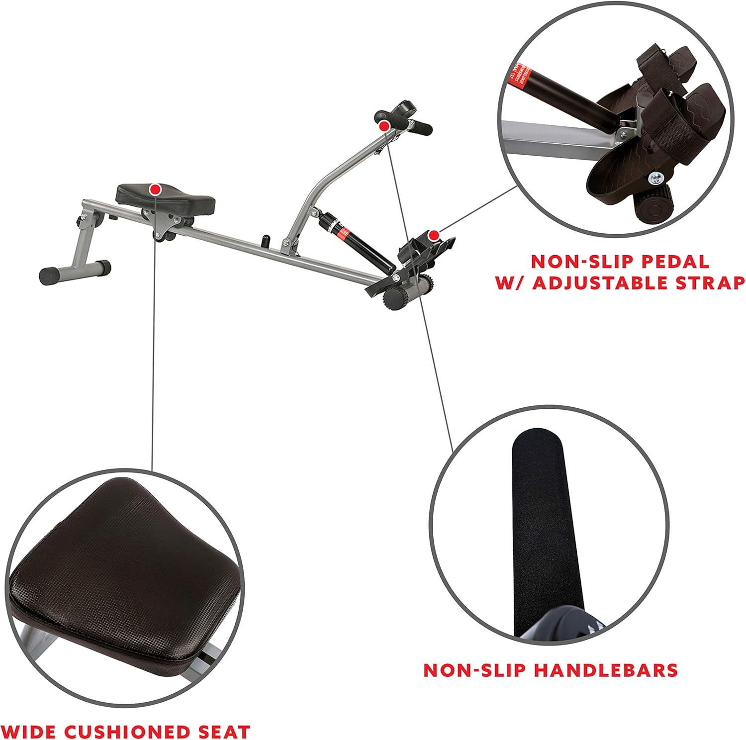 Compact Hydraulic Resistance Rowing Machine for Cardio, Endurance, and Upper Body Strength Training - imprüv  