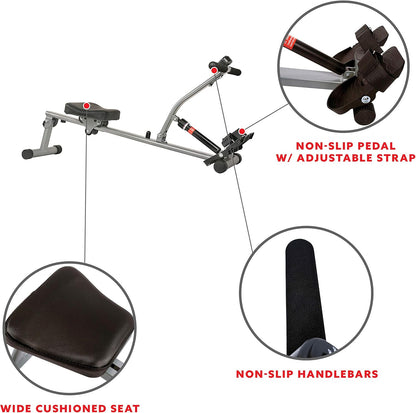 Compact Hydraulic Resistance Rowing Machine for Cardio, Endurance, and Upper Body Strength Training - imprüv  
