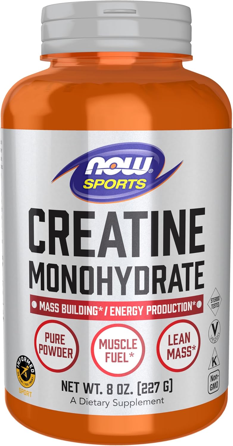 Creatine Monohydrate Powder by NOW Sports Micronized Formula for Muscle Fuel and Workout Performance - imprüv  