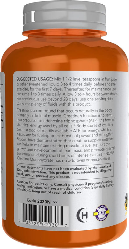Creatine Monohydrate Powder by NOW Sports Micronized Formula for Muscle Fuel and Workout Performance - imprüv  