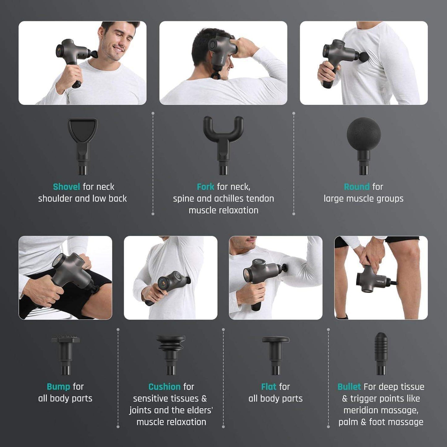 Deep Tissue Percussion Massage Gun for Athletes, Muscle Tension, and Myofascial Release - imprüv  