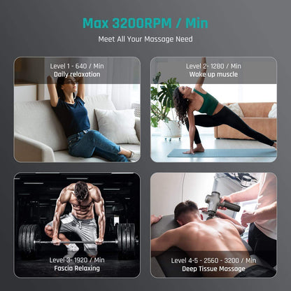 Deep Tissue Percussion Massage Gun for Athletes, Muscle Tension, and Myofascial Release - imprüv  