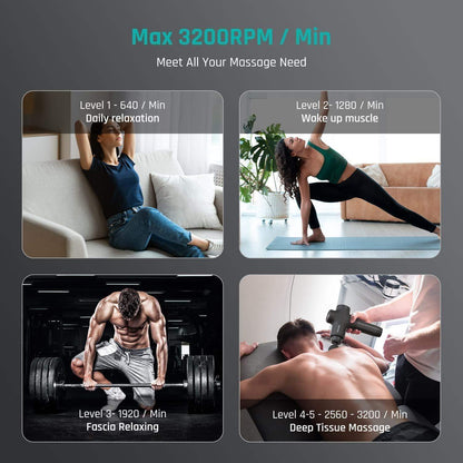 Deep Tissue Percussion Massage Gun for Athletes, Muscle Tension, and Myofascial Release - imprüv  