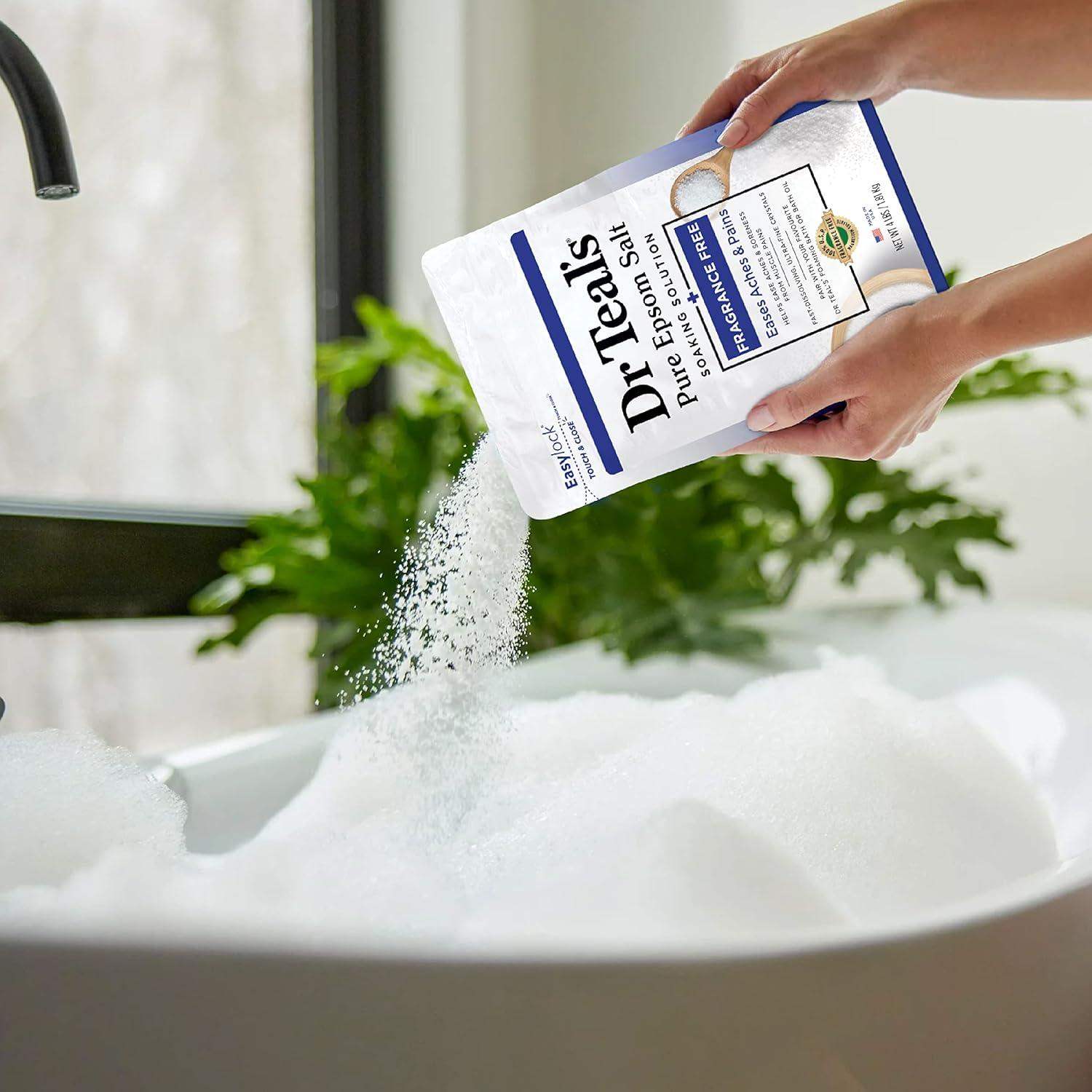 Dr Teal's Epsom Salt Magnesium Soak, Fragrance-Free, 4 lbs - imprüv  
