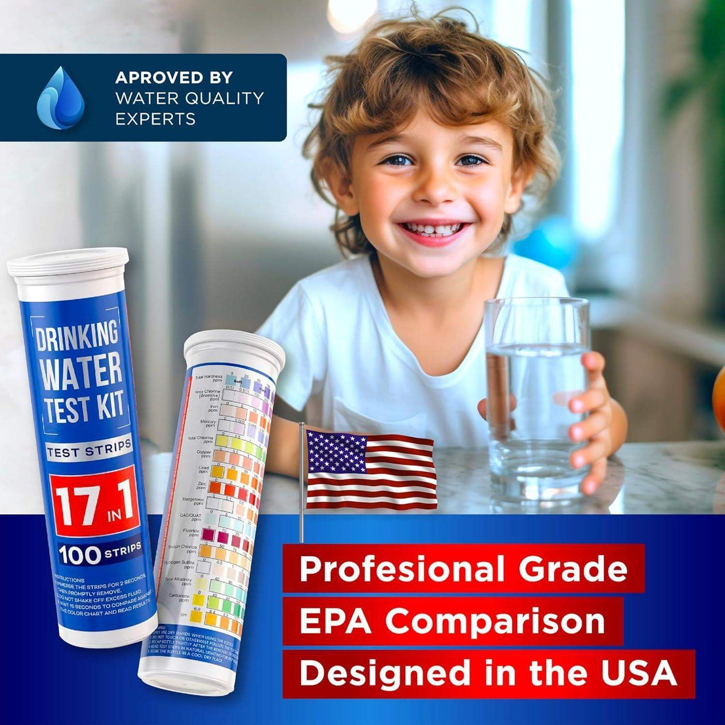 Drinking Water Home Test Kit, Tap and Well Water Testing Strips for Hardness and Heavy Metals, 120 ct - imprüv  