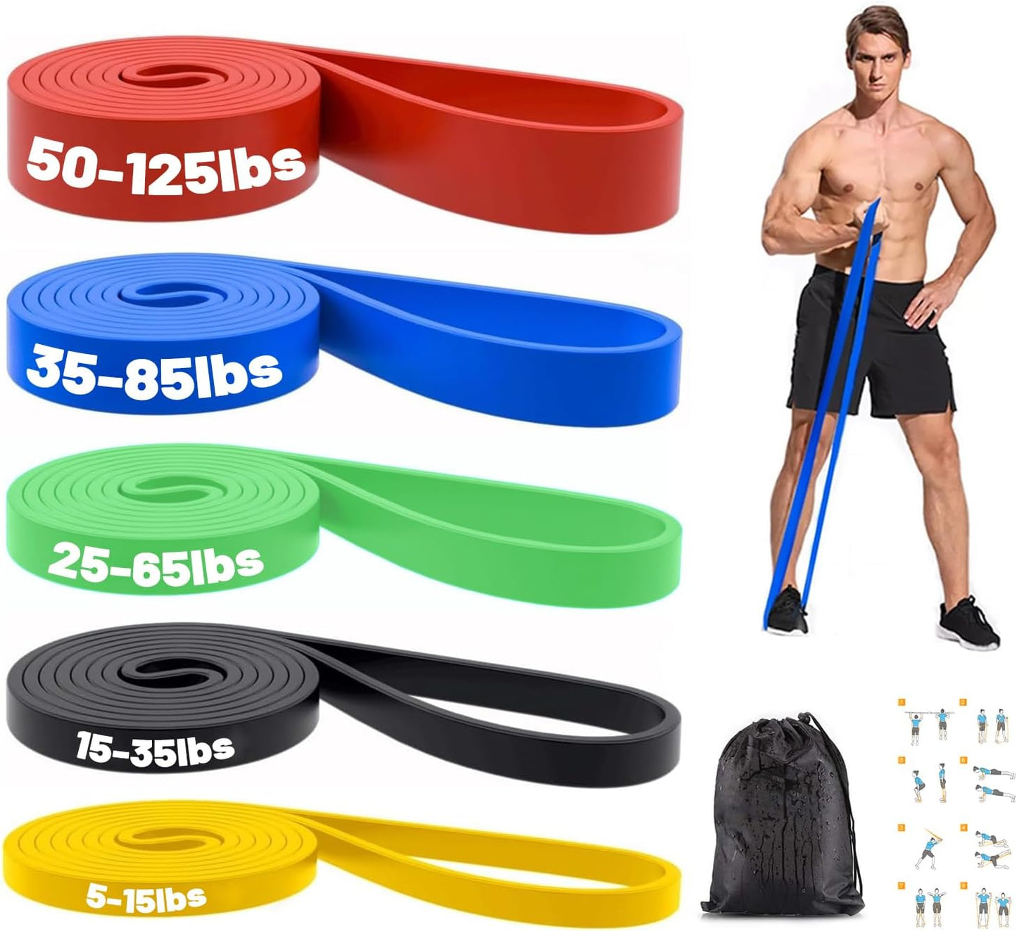 Extra Long Natural Latex Resistance Bands – Durable Loop Bands for Strength, Flexibility, and Mobility Training - imprüv