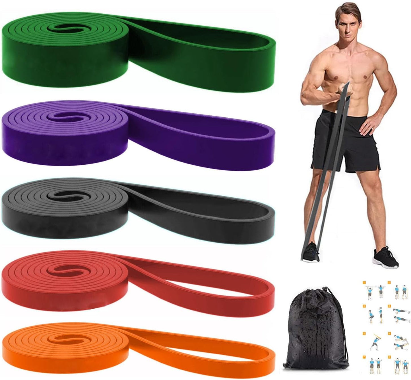 Extra Long Natural Latex Resistance Bands – Durable Loop Bands for Strength, Flexibility, and Mobility Training - imprüv 