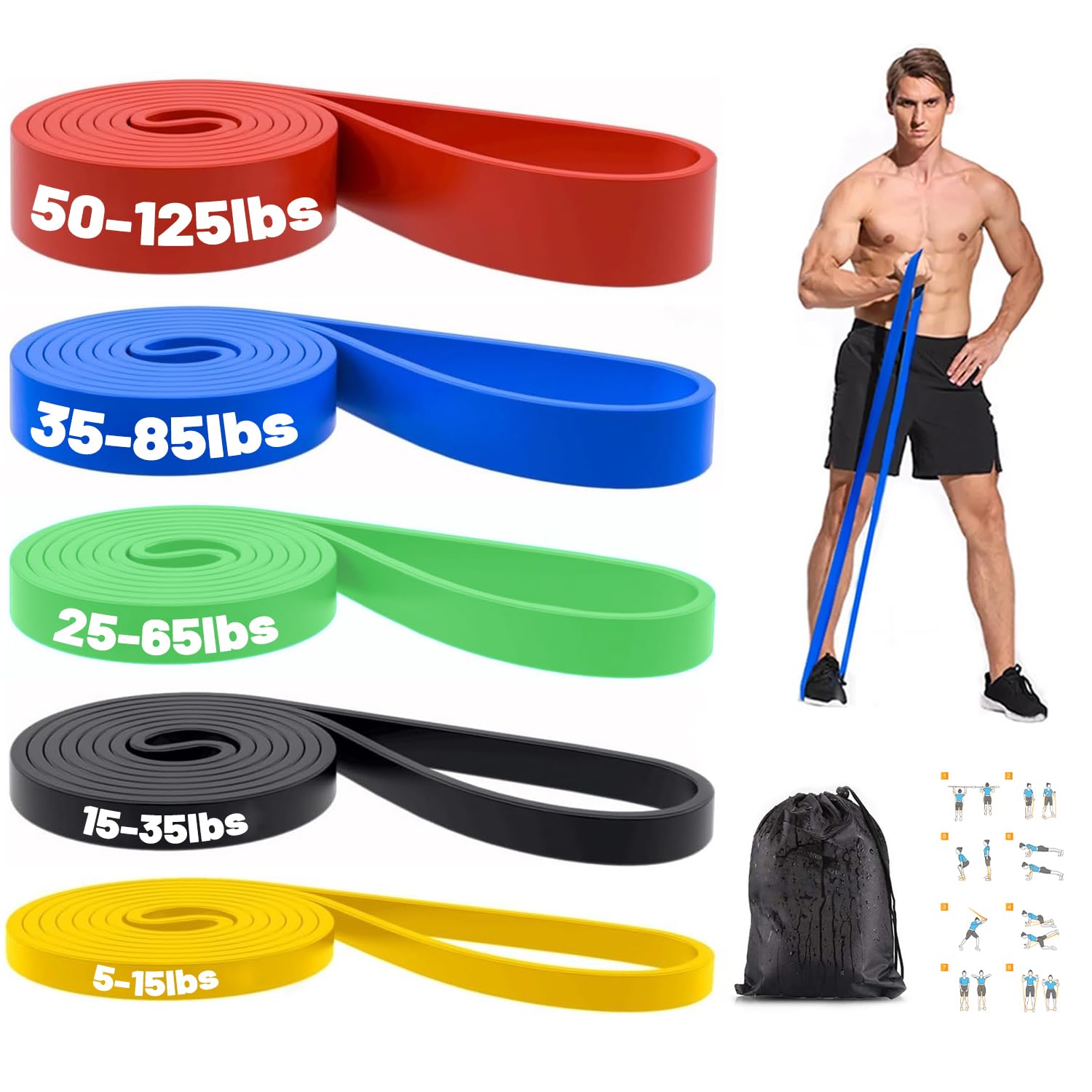 Extra Long Natural Latex Resistance Bands – Durable Loop Bands for Strength, Flexibility, and Mobility Training - imprüv