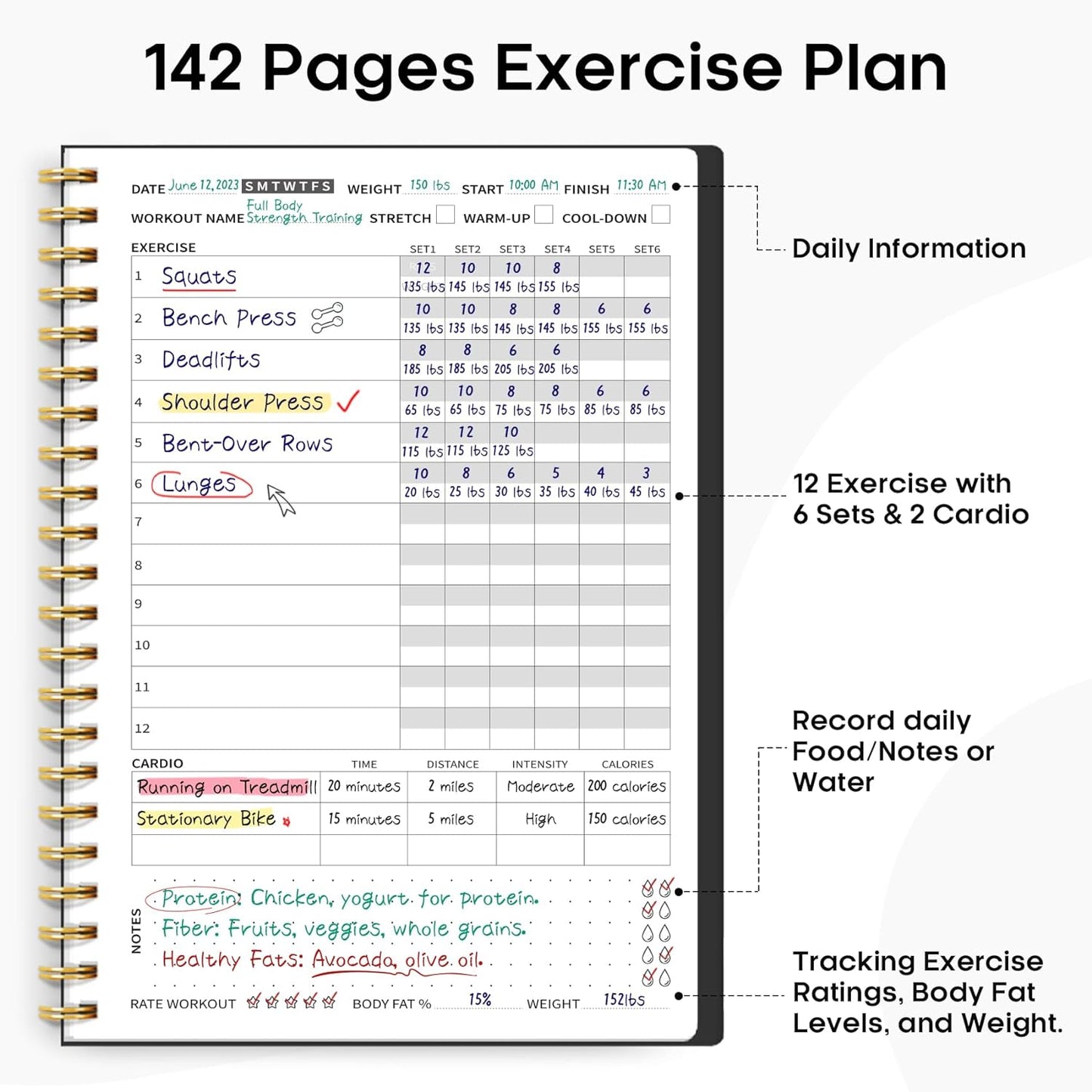 Fitness Workout Journal for Tracking Progress and Wellness Goals - imprüv  