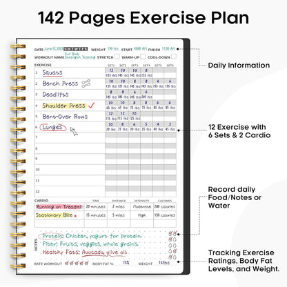 Fitness Workout Journal for Tracking Progress and Wellness Goals - imprüv  
